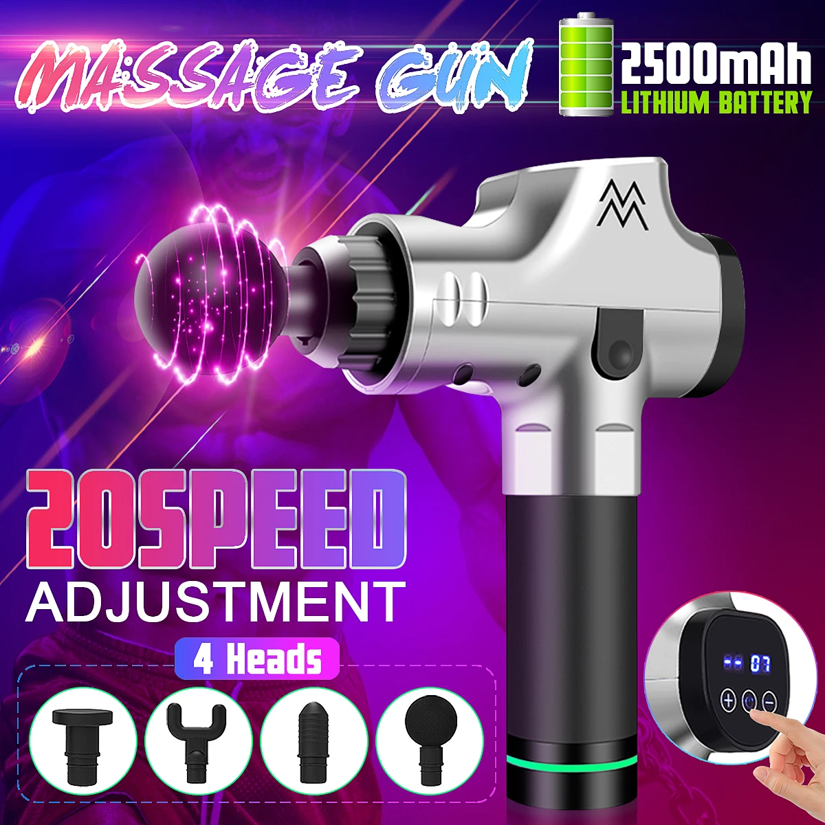 20 Files Therapy Massage Guns 3500r/min Muscle Massager Sport Pain Relief LED Display Massage Machine Relax Body Shape Slimming
20 Files Therapy Massage Guns 3500r/min Muscle Massager Sport Pain Relief LED Display Massage Machine Relax Body Shape Slimming