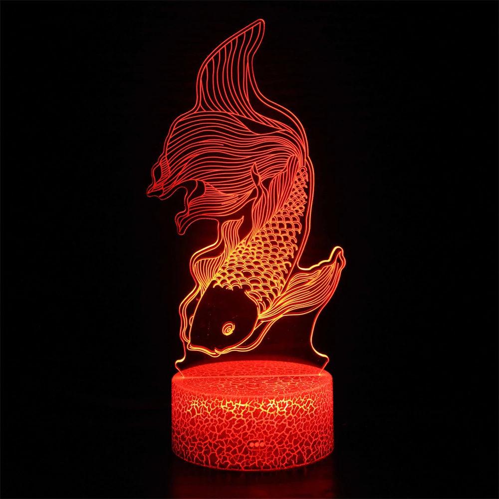 

Fish 3d Illusion Lamp Led Night Light 7 Colors Changing USB Table Lamp Bedroom Decor Gift Toys for KIds Baby Sleeping Nightlight