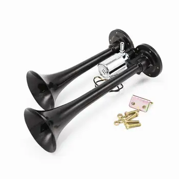 12V 150db Air Horn, Triple Trumpet Air Horn with Electric Solenoid for 12V/24V Vehicles Car Trucks Lorrys Trains Boats, Black 
12V 150db Air Horn, Triple Trumpet Air Horn with Electric Solenoid for 12V/24V Vehicles Car Trucks Lorrys Trains Boats, Black