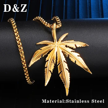 D&Z Gold Color Stainless Steel Maple Leaf Pendant with 24" Link Chain Necklace For Men Punk Jewelry
D&Z Gold Color Stainless Steel Maple Leaf Pendant with 24" Link Chain Necklace For Men Punk Jewelry