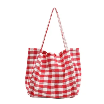 All match large capacity colorful plaid canvas bag simple retro check hobos handbag ins sen literary lattice shoulder bag tote
All match large capacity colorful plaid canvas bag simple retro check hobos handbag ins sen literary lattice shoulder bag tote