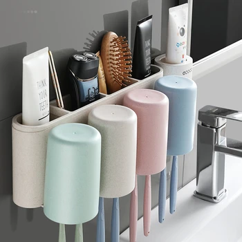Toothbrush Holder Toothpaste Squeezer Dispenser Wall Mount Bathroom Accessories Sets 4 Pcs Bathroom Storage Box Household Items 
Toothbrush Holder Toothpaste Squeezer Dispenser Wall Mount Bathroom Accessories Sets 4 Pcs Bathroom Storage Box Household Items