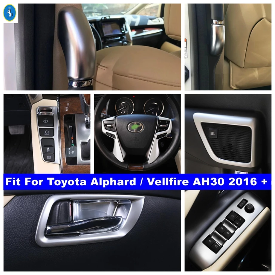 Matte Interior Refit Kit Door Speaker Bowl Lift Button Steering Wheel Cover Trim For Toyota Alphard / Vellfire AH30 2016 - 2021 
Matte Interior Refit Kit Door Speaker Bowl Lift Button Steering Wheel Cover Trim For Toyota Alphard / Vellfire AH30 2016 - 2021