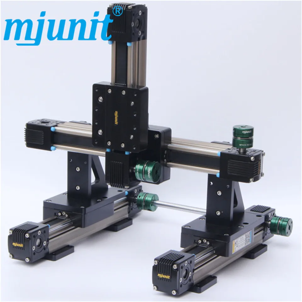 

mjunit customized gantry xyz 3 axis single axis synchronous belt linear guide rail sliding platform module dual axis stacking