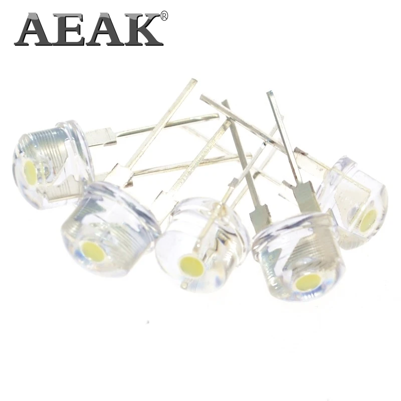 AEAK 50 шт. F8 8 мм белый светодиод супер яркий соломенная шляпа светоизлучающие диоды