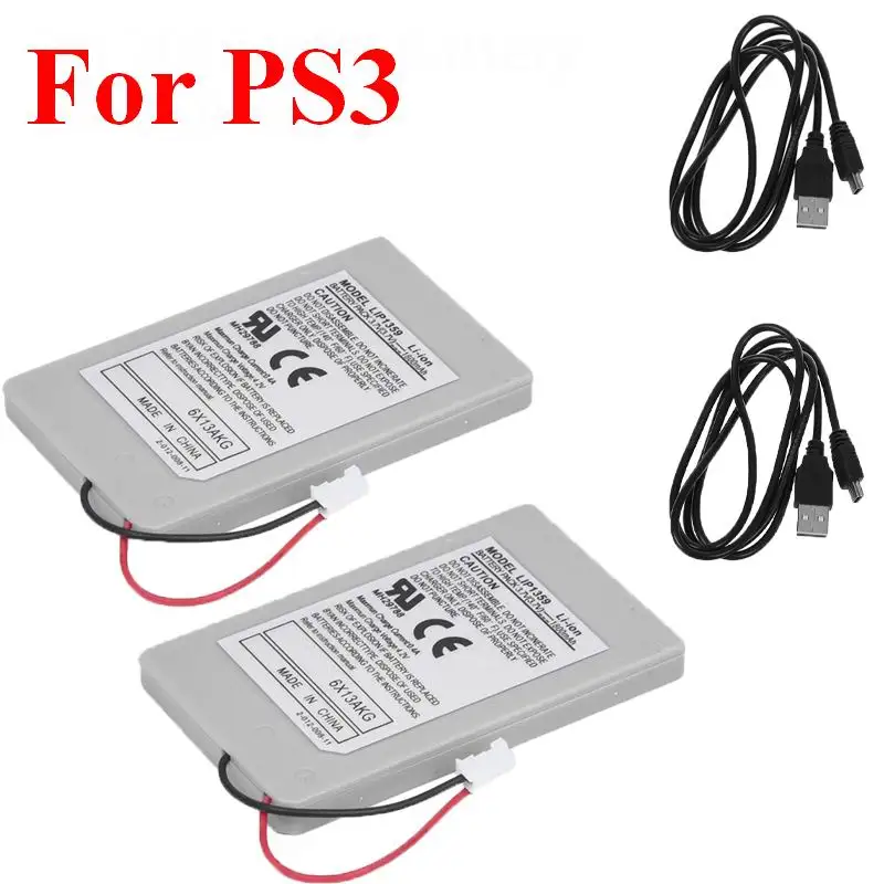 2pcs 1800mAh Rechargeable Replacement Battery for PS3 game controller Battery Pack for PS3 gamepad Battery + USB Charger Cable
2pcs 1800mAh Rechargeable Replacement Battery for PS3 game controller Battery Pack for PS3 gamepad Battery + USB Charger Cable