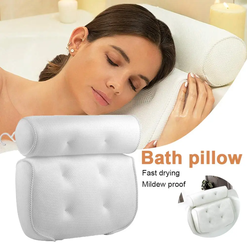Breathable 3D Mesh Spa Bath Pillow with Suction Cups Neck and Back Support Spa Pillow for Home Hot Tub Bathroom Accessories
Breathable 3D Mesh Spa Bath Pillow with Suction Cups Neck and Back Support Spa Pillow for Home Hot Tub Bathroom Accessories