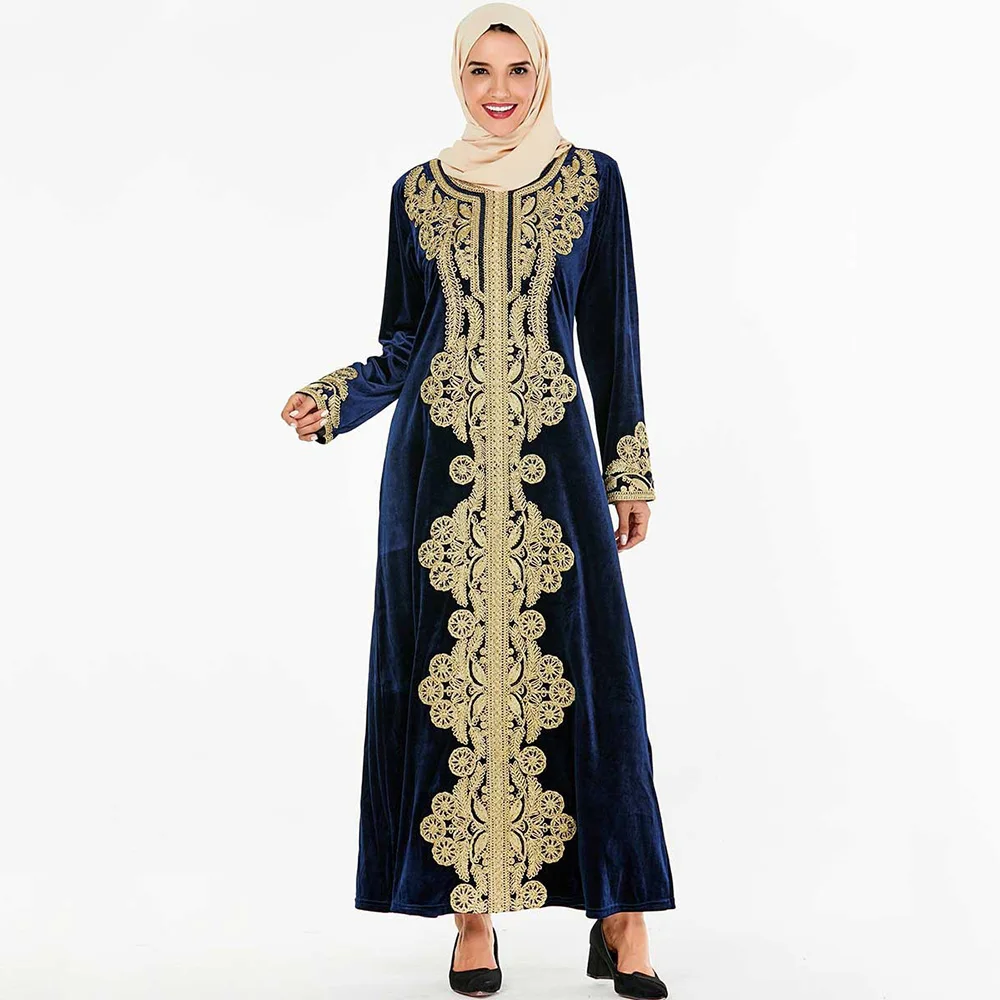2019 Abayas For Women Muslim Abaya Dress Plus Size Velvet Winter Dresses Elegant Fashion Oversize Dubai Islamic Clothing Blue
2019 Abayas For Women Muslim Abaya Dress Plus Size Velvet Winter Dresses Elegant Fashion Oversize Dubai Islamic Clothing Blue