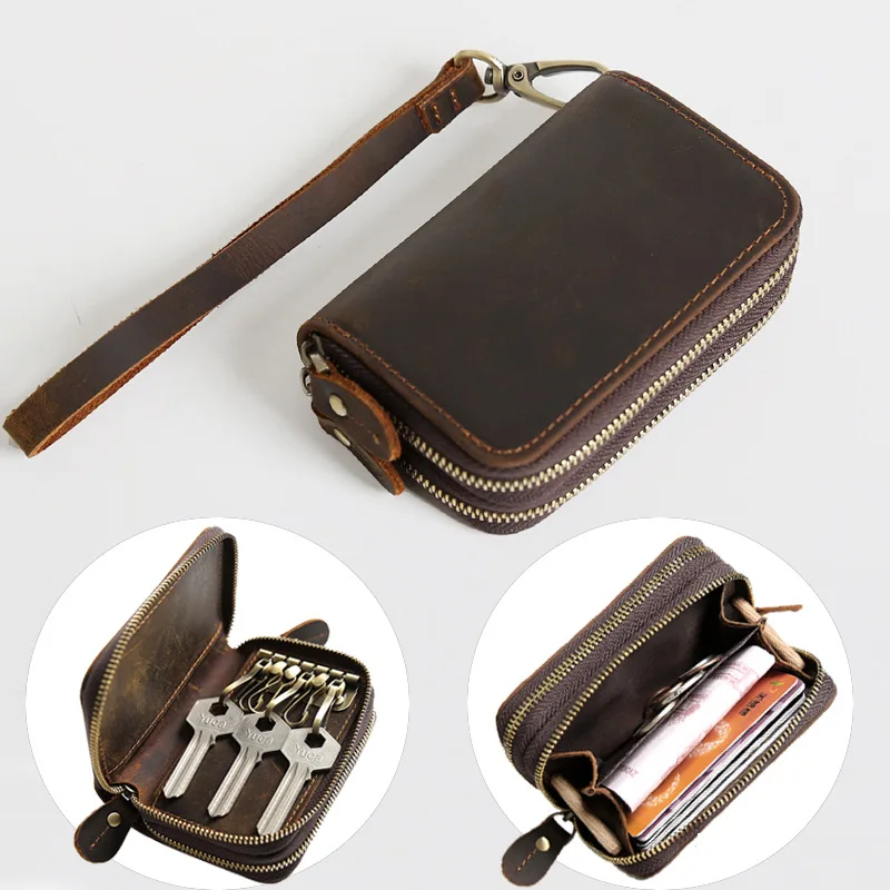 Classic New Double Zip Male Genuine Cow Leather Car Key Holder Multifunction Housekeeper High Class Motor Key Case for Men Women
Classic New Double Zip Male Genuine Cow Leather Car Key Holder Multifunction Housekeeper High Class Motor Key Case for Men Women