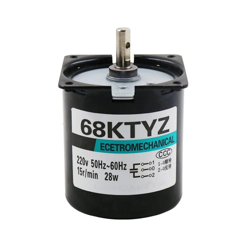 

68KTYZ 28W AC 220V Synchronous Motor 220V Permanent Magnet CW/CCW High Torque Micro Geared Slow Speed Motor 2.5 To 110RPM