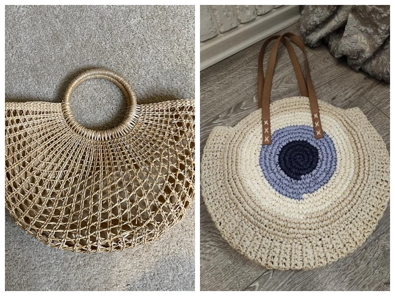 Bohemian Round Woven Beach Bag - Handmade Raffia Shoulder Tote 3 H405c558e07fa4b9a89bd34e69a68918cL