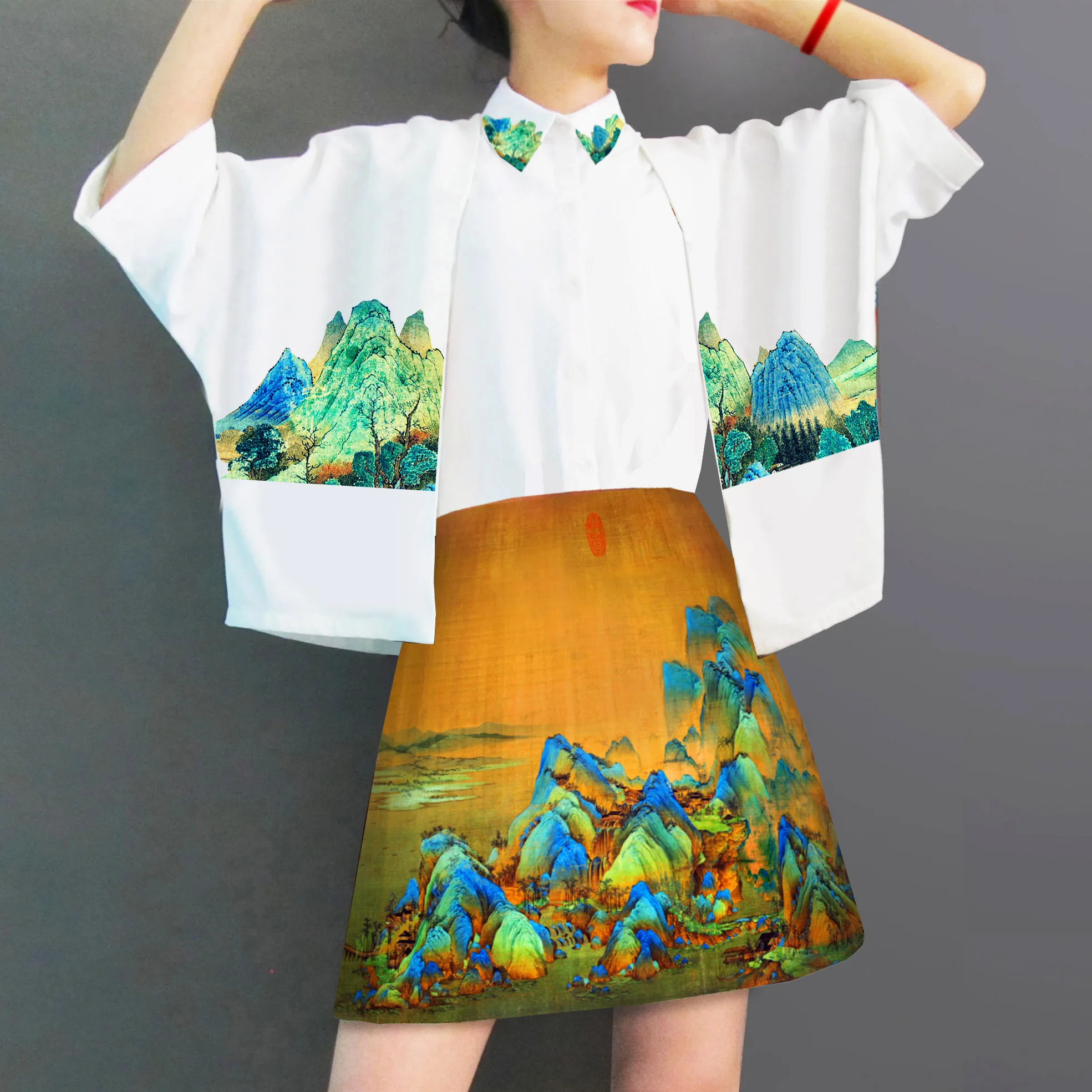 Spring And Winter 2019 Women Skirt Printing Chinese Wind Paragraph Cardigan Autumn Suit A Word Skirt
Spring And Winter 2019 Women Skirt Printing Chinese Wind Paragraph Cardigan Autumn Suit A Word Skirt