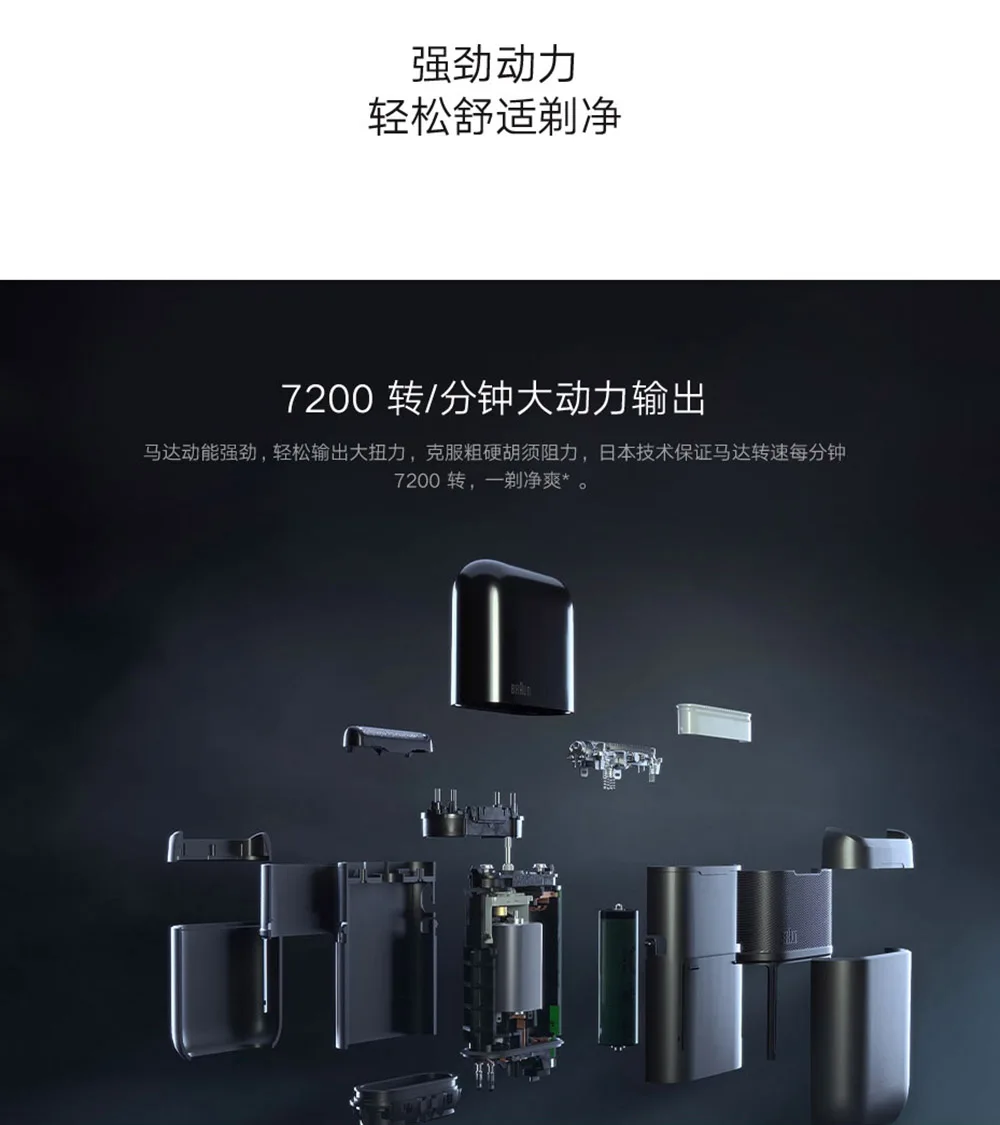Xiaomi Mijia Braun Portable Electric Shaver Independent Floating Blades Germany Bionic Knife Net IPX7 Waterproof 7200 rpm Motor (17)