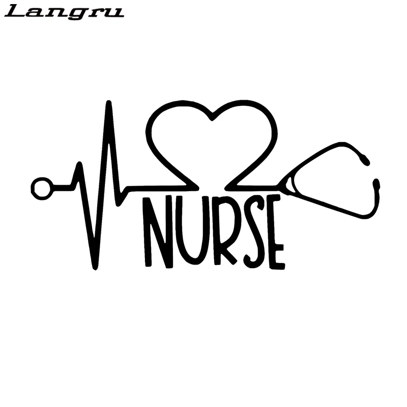 Виниловая наклейка Langru 15*7 2 см с рисунком медсестры стикеры стетоскоп импульсный