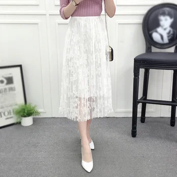 Women Floral Embroidery Tutu Lace Mesh Skirt Elegant Long Pleated Skirt High Waist Summer Skirts
Women Floral Embroidery Tutu Lace Mesh Skirt Elegant Long Pleated Skirt High Waist Summer Skirts