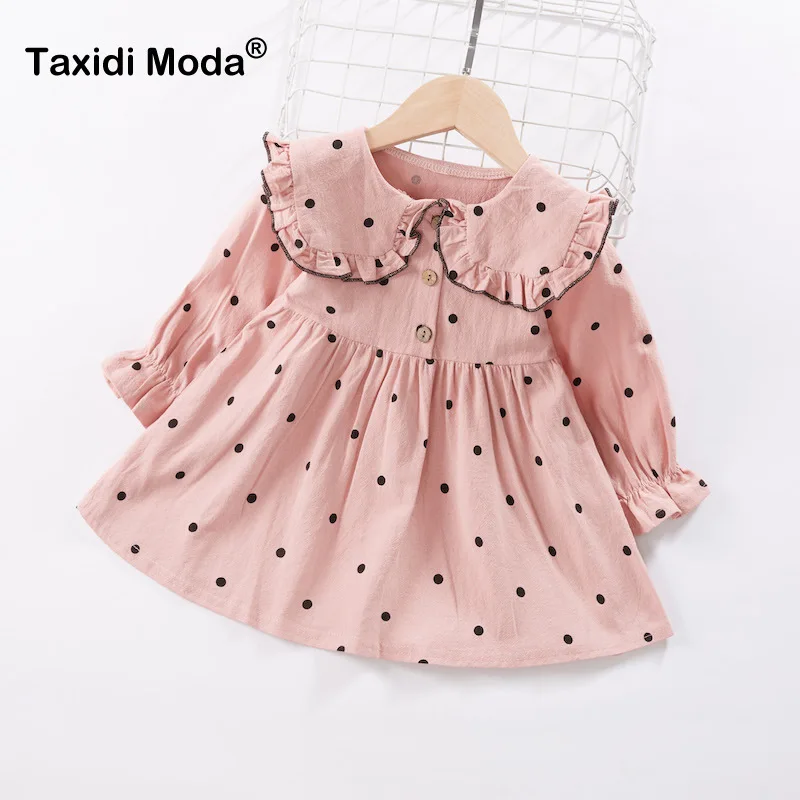 2019 New Autumn 100% Cotton Dot Pink Yellow Little Girls Dress Princess Kids Long Sleeve For Party Toddler Children Clothes 053
2019 New Autumn 100% Cotton Dot Pink Yellow Little Girls Dress Princess Kids Long Sleeve For Party Toddler Children Clothes 053