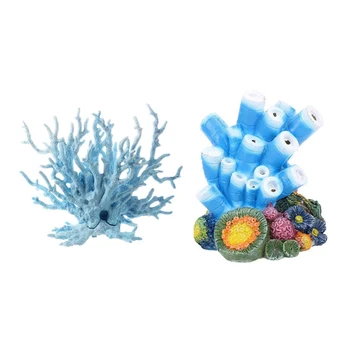 2 Pcs Aquarium Fish Tank Artificial Plastic Coral Decor Aquarium Decor, Light Blue & Blue 
2 Pcs Aquarium Fish Tank Artificial Plastic Coral Decor Aquarium Decor, Light Blue & Blue