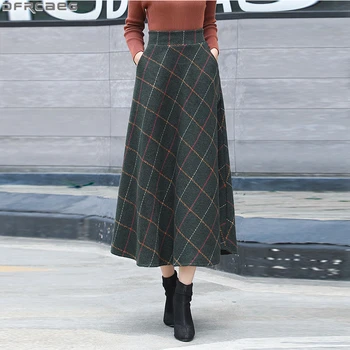 Vintage High Waist Plaid Skirts Women Retro Tartan A-line Jupe Longue Warm Wool Autumn Winter Ladies Skirts Plus Size Maxi Saia
Vintage High Waist Plaid Skirts Women Retro Tartan A-line Jupe Longue Warm Wool Autumn Winter Ladies Skirts Plus Size Maxi Saia