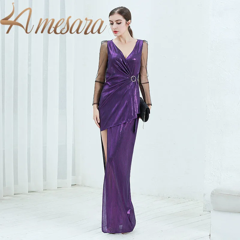 LA MESARA Long Sleeve V Neck Button Ruches Maxi Dresses Irregular Split Evening Celebrity Formal dress Women Elegant 319046
LA MESARA Long Sleeve V Neck Button Ruches Maxi Dresses Irregular Split Evening Celebrity Formal dress Women Elegant 319046