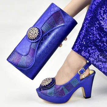 Italian Designer Ladies Sandals with Heels Shoes and Bags Matching Set Decorated with Crystal applique Nigerian Women Wedding Shoes Royal blue
Italian Designer Ladies Sandals with Heels Shoes and Bags Matching Set Decorated with Crystal applique Nigerian Women Wedding Shoes Royal blue