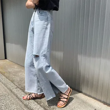 Vintage Autumn High Waist Jeans Hole Jeans Pockets 2019 New Women Loose Denim Wide Leg Pants Solid Casual Trousers
Vintage Autumn High Waist Jeans Hole Jeans Pockets 2019 New Women Loose Denim Wide Leg Pants Solid Casual Trousers