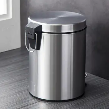 5/7/8L Innovative And Simple Foot-operated Trash Can Pedal Kitchen Bin Stainless Steel Round Quiet Garbage Bin For Home Office
5/7/8L Innovative And Simple Foot-operated Trash Can Pedal Kitchen Bin Stainless Steel Round Quiet Garbage Bin For Home Office