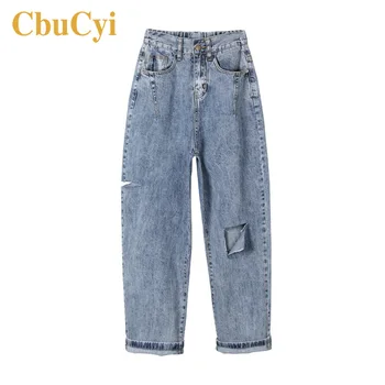 Summer Women High-waisted Jeans Pants Baggy Holes Loose Casual Mom Hole Ripped Jean Trousers Women Cotton Denim Distressed Jeans
Summer Women High-waisted Jeans Pants Baggy Holes Loose Casual Mom Hole Ripped Jean Trousers Women Cotton Denim Distressed Jeans