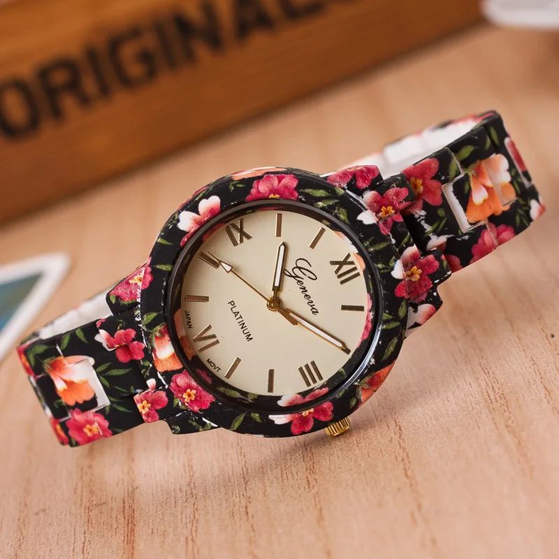2015-Style Rose Tree Watch Geneva Printed Alloy Watch Men's Ladies' Watch