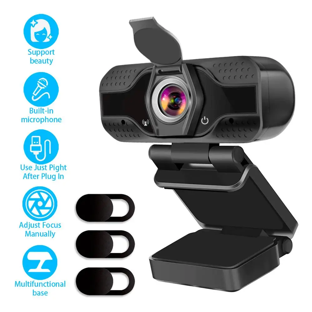 Full HD Webcam 1080P USB Web Camera PC with Built-in Microphone for Computer Work Online Class Broadcast web cam
Full HD Webcam 1080P USB Web Camera PC with Built-in Microphone for Computer Work Online Class Broadcast web cam