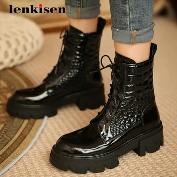 Lenkisen 2020 new arrival short boots natural leather high quality gingham round toe thick med heel pretty girls ankle boots L38
Lenkisen 2020 new arrival short boots natural leather high quality gingham round toe thick med heel pretty girls ankle boots L38