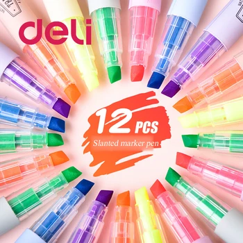 Deli 12 Colors/Set Transparent Art Marker Pens Brush Stationery Fluorescent Marker Drawing Student School Office Supplies
Deli 12 Colors/Set Transparent Art Marker Pens Brush Stationery Fluorescent Marker Drawing Student School Office Supplies