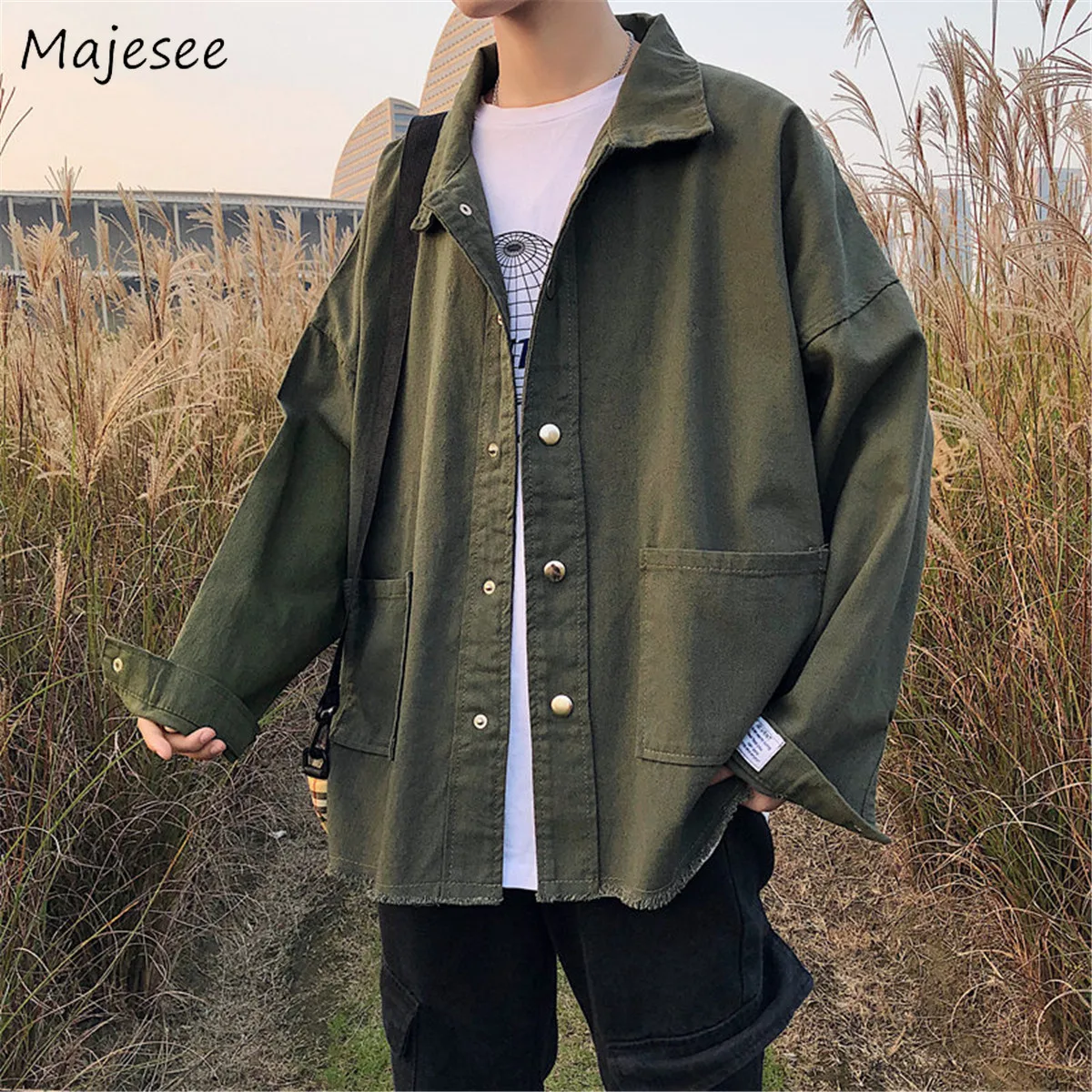 Jackets Men Single Breasted Leisure Pockets Solid Soft Harajuku Mens Trendy Students Ulzzang All-match Cargo Jacket New
Jackets Men Single Breasted Leisure Pockets Solid Soft Harajuku Mens Trendy Students Ulzzang All-match Cargo Jacket New
