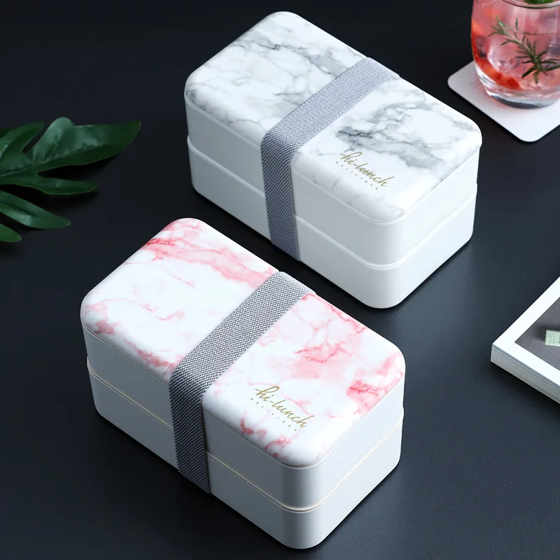 Japanese Double-Layer Lunch Box Marble Pattern Bento Box Microwave Lunchbox for Student Office Worker Rectangular Food Container
Japanese Double-Layer Lunch Box Marble Pattern Bento Box Microwave Lunchbox for Student Office Worker Rectangular Food Container