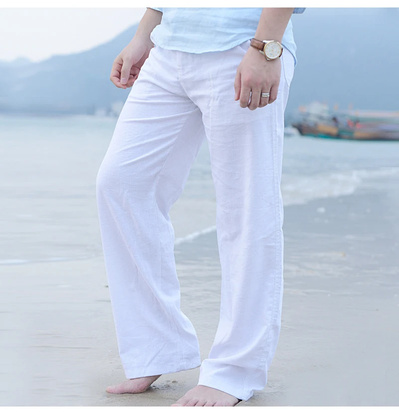 mens baggy linen trousers uk
