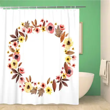 Bathroom Shower Curtain Watercolor Floral Wreath Cute Flower Arrangement Drawing in Cartoon Polyester Fabric 66x72 inches
Bathroom Shower Curtain Watercolor Floral Wreath Cute Flower Arrangement Drawing in Cartoon Polyester Fabric 66x72 inches