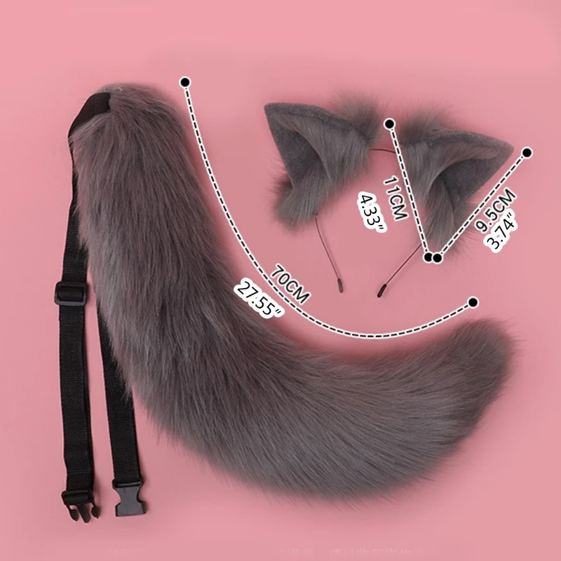 Cosplay Roupa Women Anime Cat Wolf Ears Headdress Tail Set Plush Lolita Headband Anime For Fox Tail Chinese Hair Accessories
Cosplay Roupa Women Anime Cat Wolf Ears Headdress Tail Set Plush Lolita Headband Anime For Fox Tail Chinese Hair Accessories