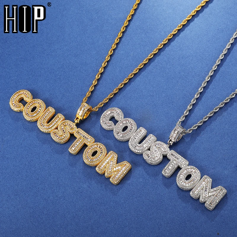 Hip Hop Iced Out Custom Name Baguette Letters Cubic Zircon CZ AAA+ Pendants & Necklaces For Men Customized Jewelry
Hip Hop Iced Out Custom Name Baguette Letters Cubic Zircon CZ AAA+ Pendants & Necklaces For Men Customized Jewelry