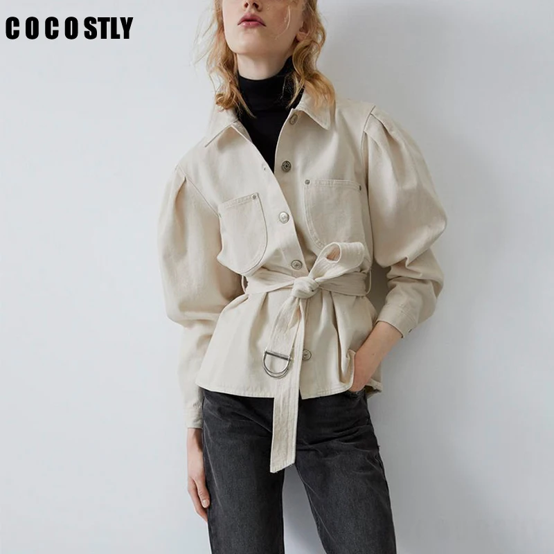 women stylish beige jacket belt design single breasted long sleeve coat female casual beige outwear tops muje 
women stylish beige jacket belt design single breasted long sleeve coat female casual beige outwear tops muje