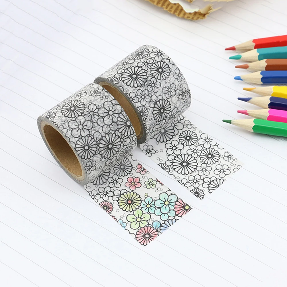 1 Pcs Washi Tape Flower Coloring Book Children Adult Relieve Stress Kill Time Graffiti Painting Drawing Art Tape 30MMX5M
1 Pcs Washi Tape Flower Coloring Book Children Adult Relieve Stress Kill Time Graffiti Painting Drawing Art Tape 30MMX5M