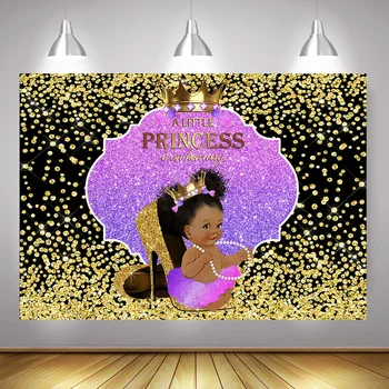 Newborn Ethnic Princess One Birthday Backdrop for Photography Baby Shower Gold Purple Glitter Background High Heels Dots Crown
Newborn Ethnic Princess One Birthday Backdrop for Photography Baby Shower Gold Purple Glitter Background High Heels Dots Crown