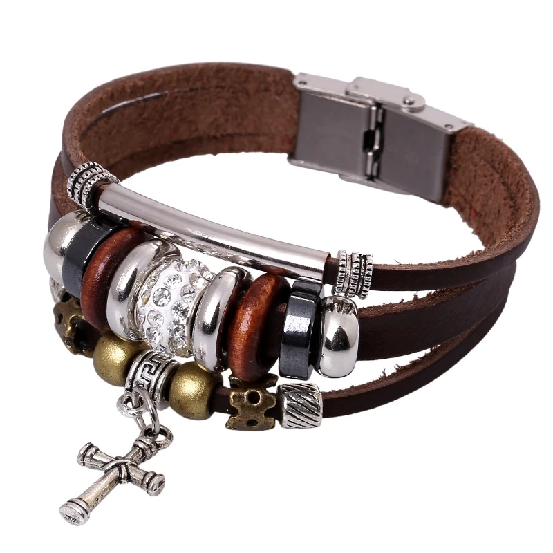2019 New Non-mainstream Jewelry Beaded Leather Bracelet Cross Charm Bracelets for Women Man Unisex Fashion Jewelry Accessories
2019 New Non-mainstream Jewelry Beaded Leather Bracelet Cross Charm Bracelets for Women Man Unisex Fashion Jewelry Accessories
