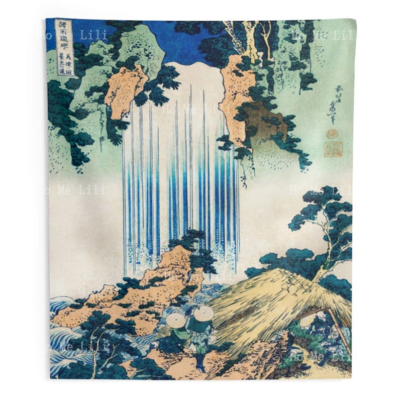 

Vintage Waterfall Tapestry Wall Hanging Retro Japanese Landscape Print Nature Wanderlust Mountain Hippie Bohemian Decor