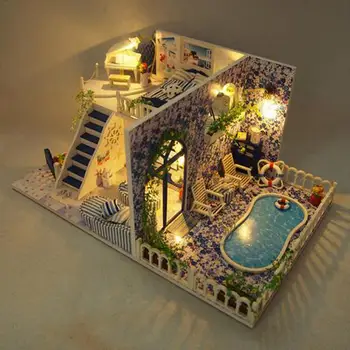 DIY Assembly Villa Cottage Santorini Cabin Vacation With Swim Pool Innovative Birthday Gift Educational Girls Doll Toys
DIY Assembly Villa Cottage Santorini Cabin Vacation With Swim Pool Innovative Birthday Gift Educational Girls Doll Toys