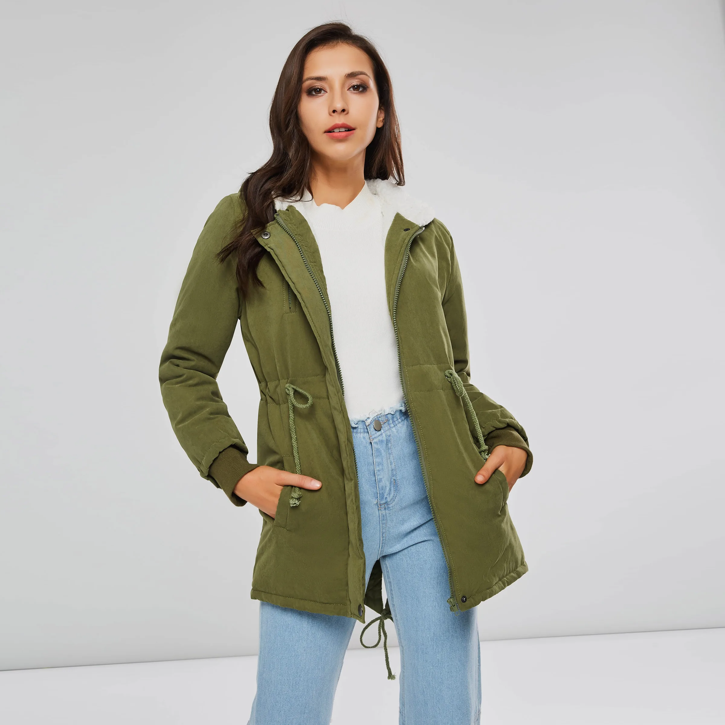 Boho Hooded Winter Women Overcoat Thicken Casual Coat Patchwork Lace Up Fashion Warm Army Green Long Cotton Swallow Tail Parkas
Boho Hooded Winter Women Overcoat Thicken Casual Coat Patchwork Lace Up Fashion Warm Army Green Long Cotton Swallow Tail Parkas