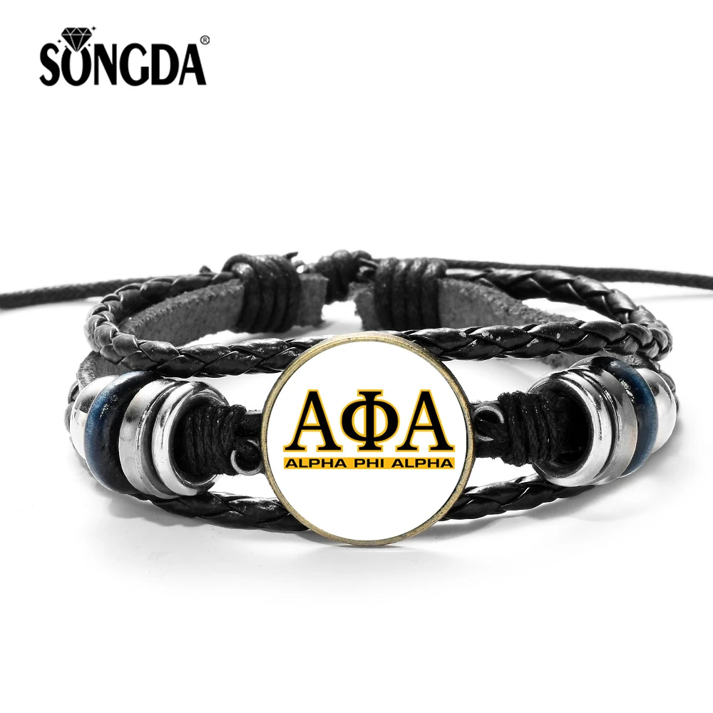 SONGDA Trendy Alpha Phi Alpha Divine Leather Bracelets Fraternity APA Greek Letter Glass Cabochon Charm Bangle Accessories Gift
SONGDA Trendy Alpha Phi Alpha Divine Leather Bracelets Fraternity APA Greek Letter Glass Cabochon Charm Bangle Accessories Gift