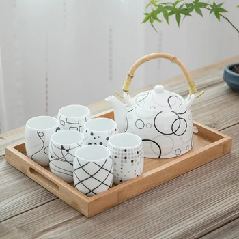 TANGPIN BIG CAPACITY CERAMIC TEA SETS CERAMIC TEAPOT TEACUP CHINESE KUNG FU TEA SET WITH TRAY 
TANGPIN BIG CAPACITY CERAMIC TEA SETS CERAMIC TEAPOT TEACUP CHINESE KUNG FU TEA SET WITH TRAY
