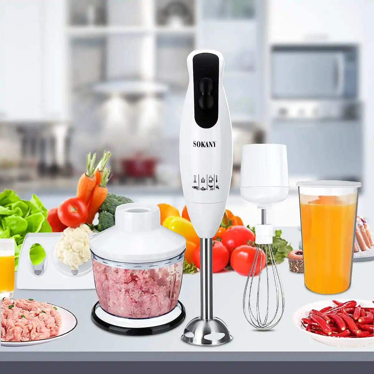 2Speed 4 in 1 Hand Blender Electric Food Blender Mixer Detachable Hand Food supplement Vegetable Meat Grinder Whisk Juicer Mixer
2Speed 4 in 1 Hand Blender Electric Food Blender Mixer Detachable Hand Food supplement Vegetable Meat Grinder Whisk Juicer Mixer