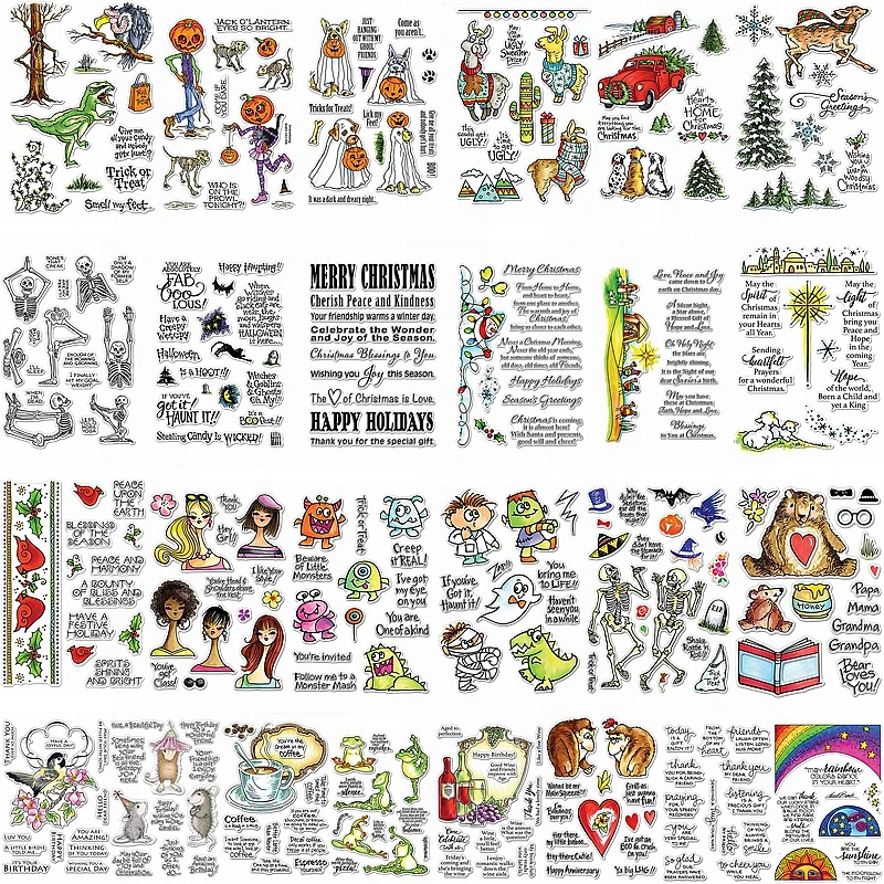 Mix Animals Human Flower Sentence Words Letter Monster Skull Pumpkin Clear Silicone Stamps DIY Make Cards Scrapbook Template New
Mix Animals Human Flower Sentence Words Letter Monster Skull Pumpkin Clear Silicone Stamps DIY Make Cards Scrapbook Template New