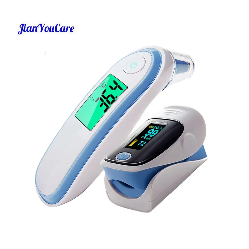 Fingertip Pulse Spo2 PR Oximeter & Body Medical Ear & forhead Infrared Thermometer Digital portable Family Health Care Package
Fingertip Pulse Spo2 PR Oximeter & Body Medical Ear & forhead Infrared Thermometer Digital portable Family Health Care Package