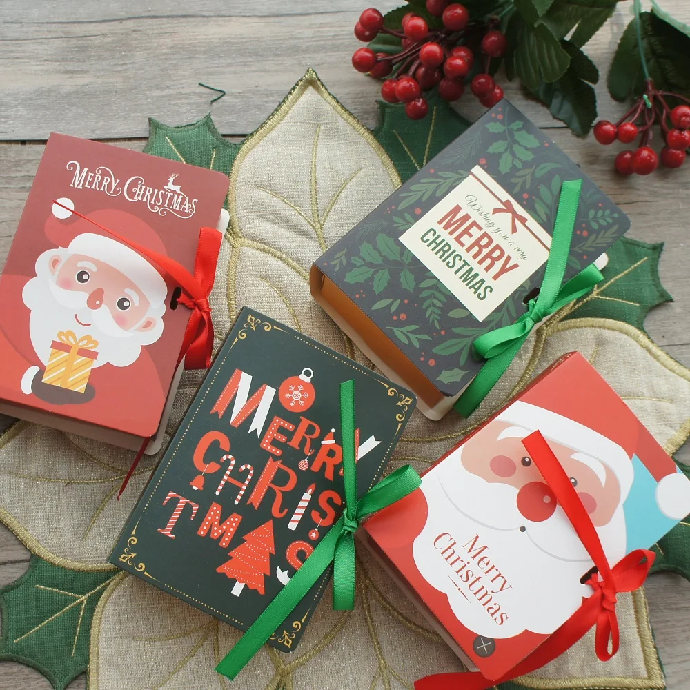 12pcs Christmas Book Design Candy Sweet Box with Ribbon Small Gift Party Decor Packaging DIY Gift Use
12pcs Christmas Book Design Candy Sweet Box with Ribbon Small Gift Party Decor Packaging DIY Gift Use